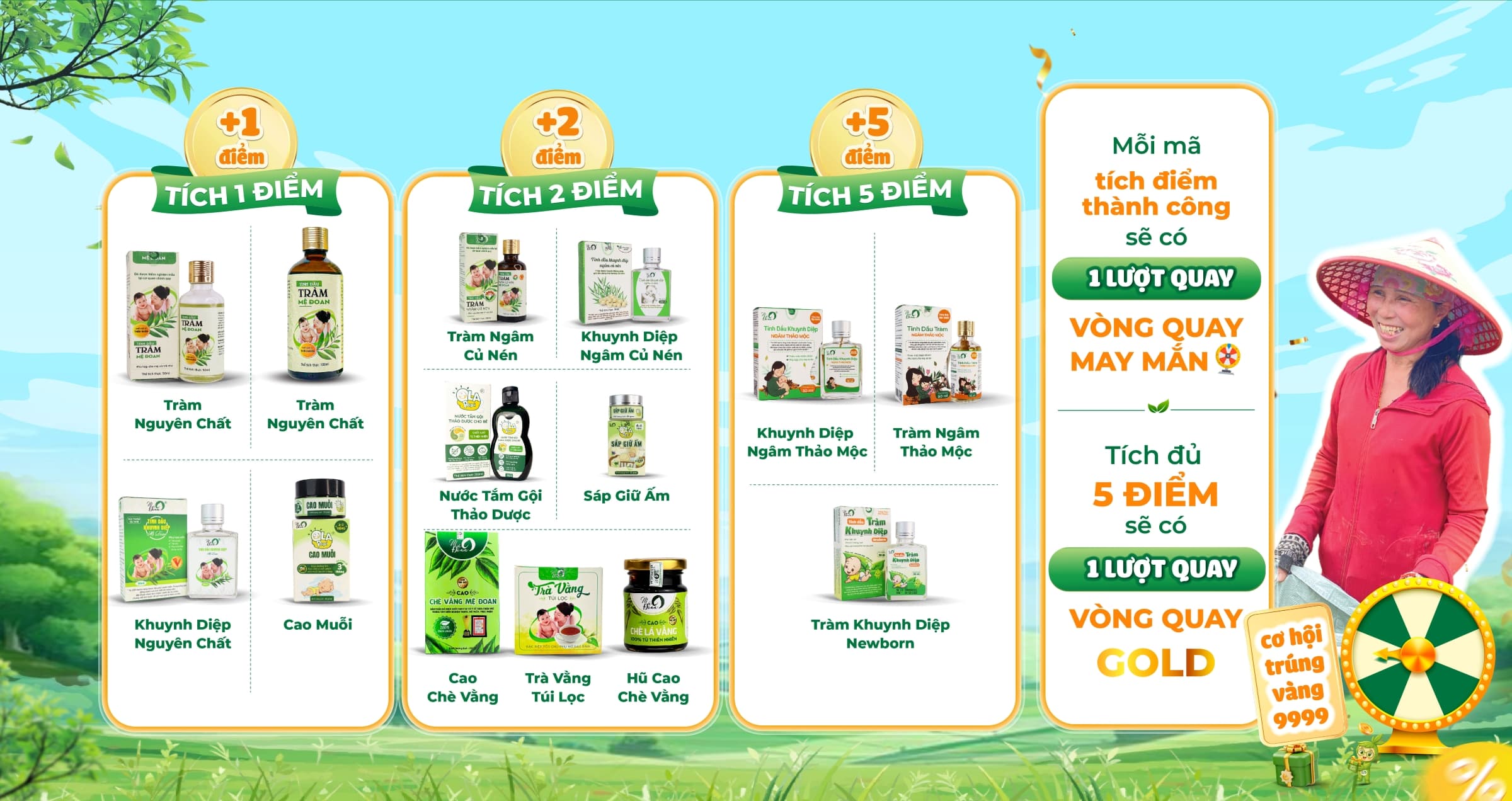 Thể lệ chương trình tích điểm và quay thưởng Mệ Đoan