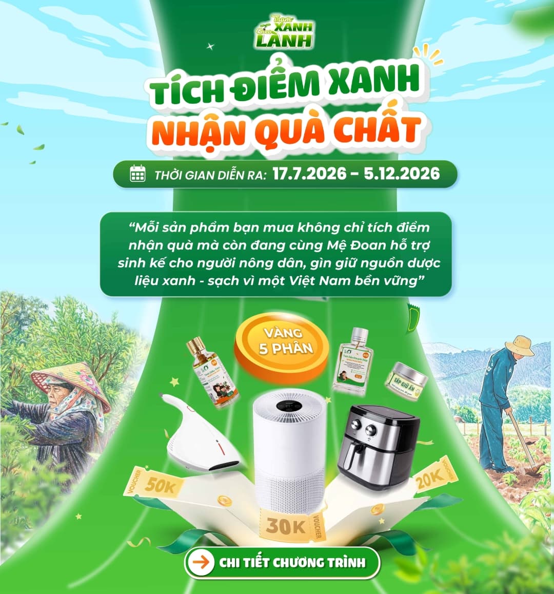 Tích điểm xanh nhận quà chất cùng Mệ Đoan