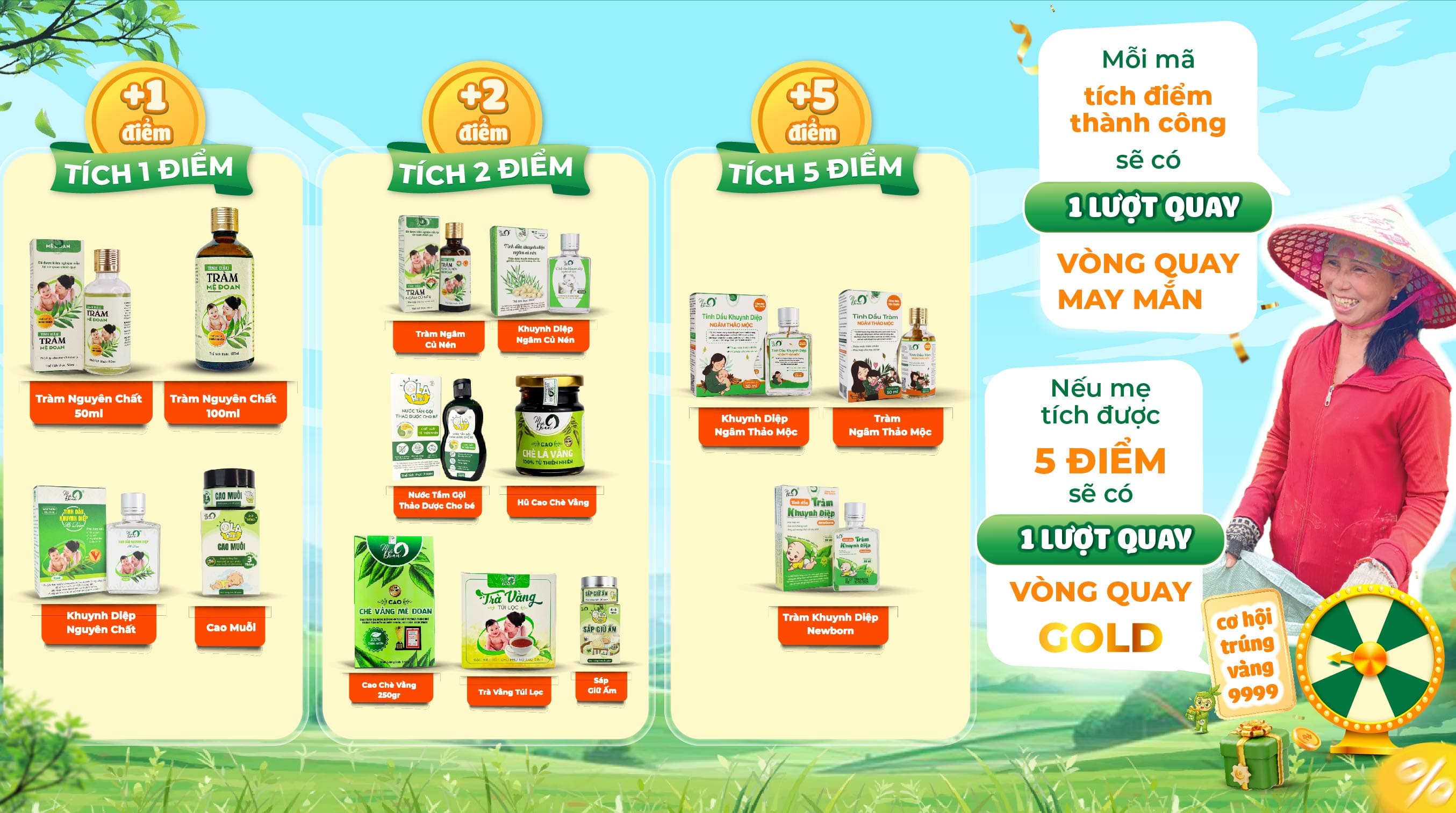 Thể lệ chương trình tích điểm và quay thưởng Mệ Đoan